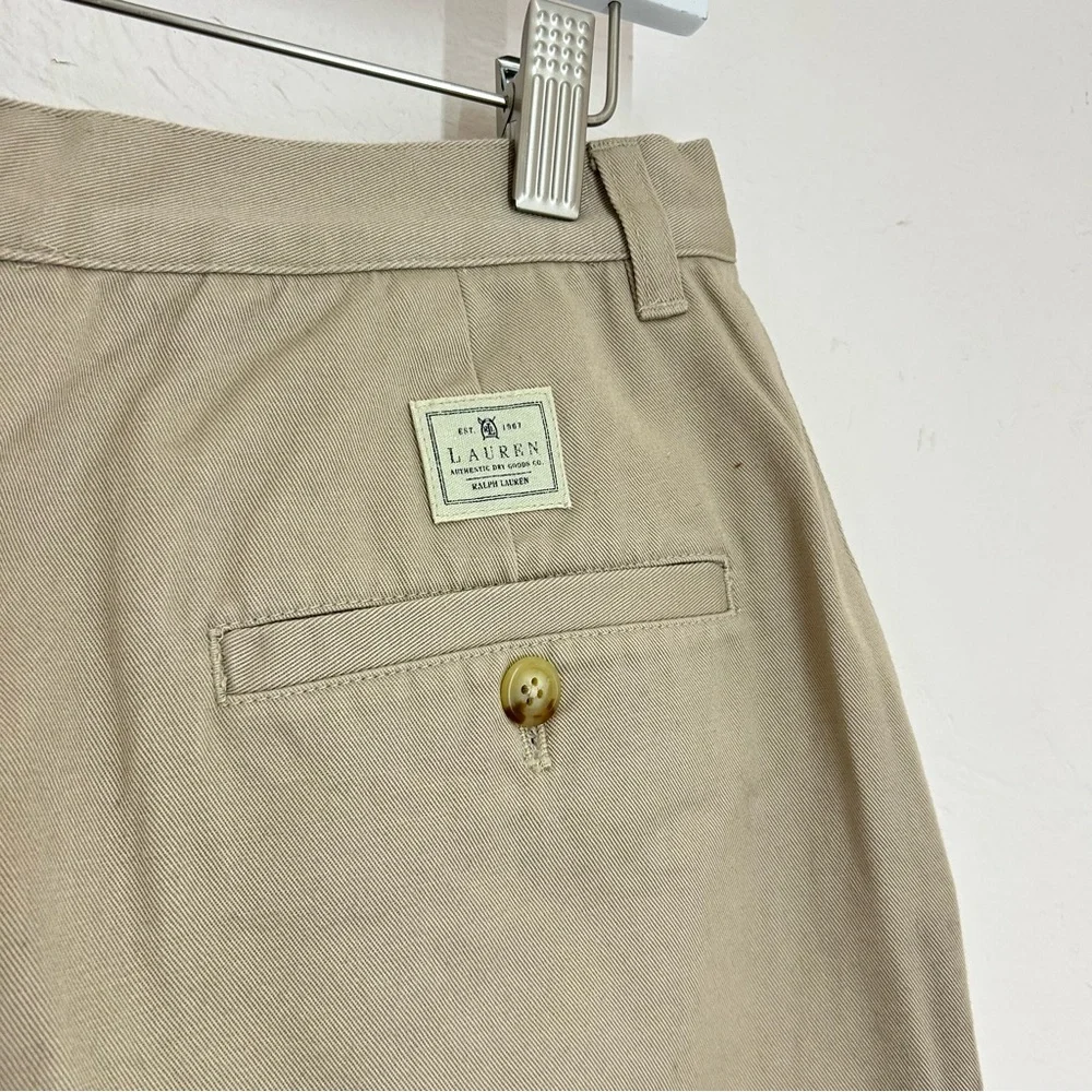 Lauren Ralph Lauren 90s Classic High-Rise Khaki Chino Shorts 8 NWT Preppy - Picture 4 of 8